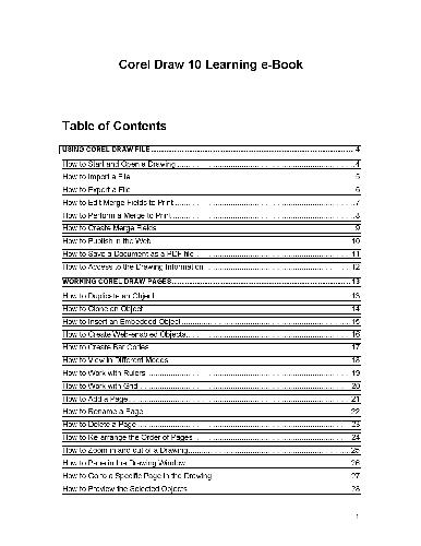 Corel Draw 10 Learning e-Book