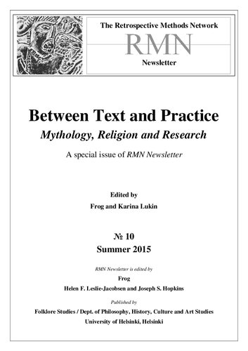 Between Text and Practice: Mythology, Religion and Research
