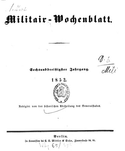 Militär-Wochenblatt