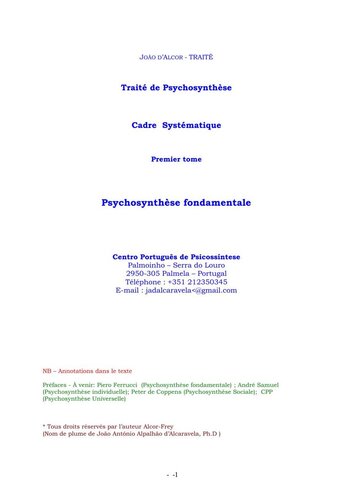 Traité de psychosynthèse vol 1