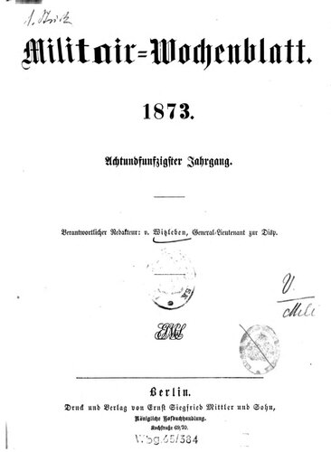 Militär-Wochenblatt