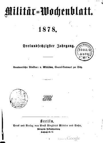 Militär-Wochenblatt