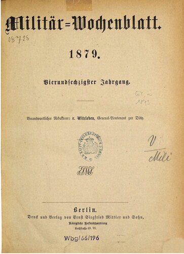 Militär-Wochenblatt