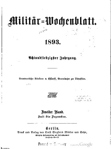 Militär-Wochenblatt