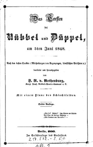 Das Treffen bei Nübbel und Düppel am 5ten Juni 1848