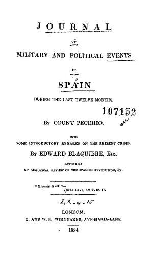 Journal of Military and Political Events in Spain During the Last Twelve Months