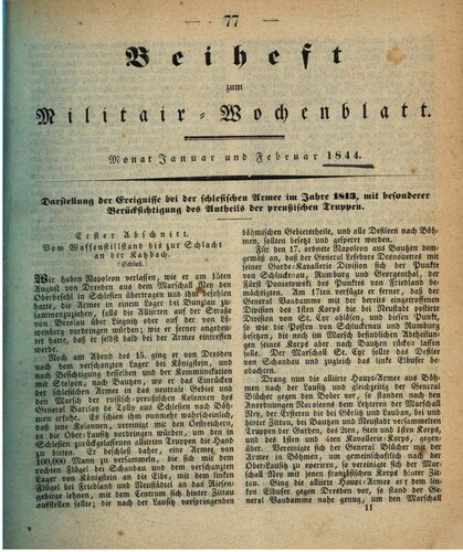 Beiheft zum Militär-Wochenblatt