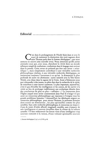 Aletheia n°1-2  Quelques éléments de réflexion pour une philosophie éthique