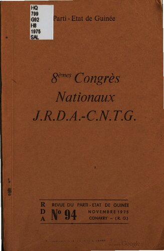 8èmes Congrès Nationaux J.R.D.A.-C.N.T.G.