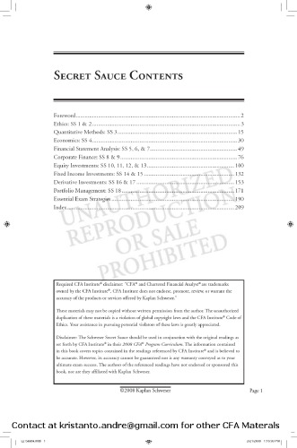 The Schweser Secret Sauce