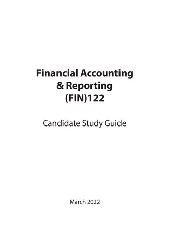 Financial Accounting & Reporting