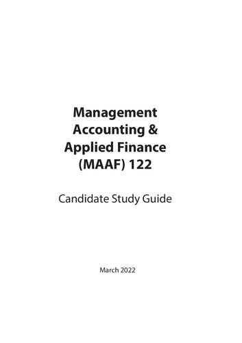 Management Accounting & Applied Finance