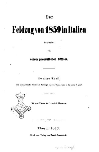 Der Feldzug von 1859 in Italien