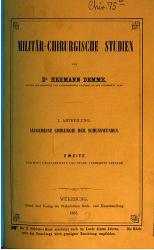 Allgemeine Chirurgie der Schusswunden