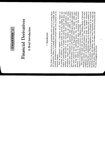 An Introduction to the Mathematics of Financial Derivatives