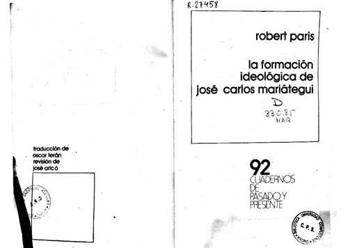 La formación ideológica de José Carlos Mariátegui