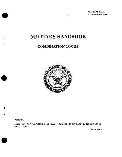 Military Handbook - Combination Locks - MIL-HDBK-1013-08