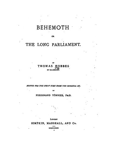 Behemoth, or the Long Parliament