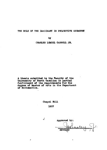 THE ROLE OF THE IMAGINARY IN PROJECTIVE GEOMETRY