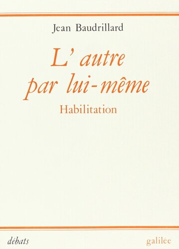 L'autre par lui-même: Habilitation