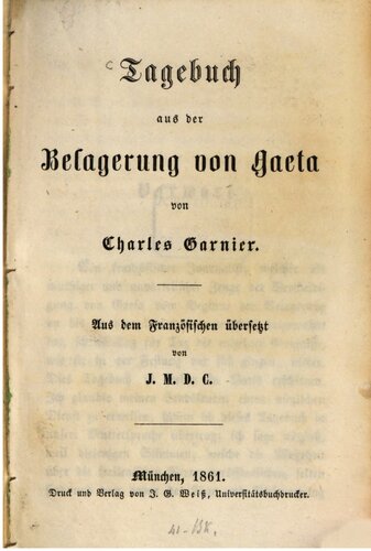 Tagebuch aus der Belagerung von Gaeta