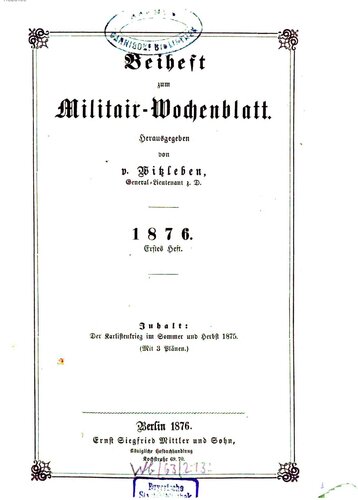 Beihefte zum Militär-Wochenblatt