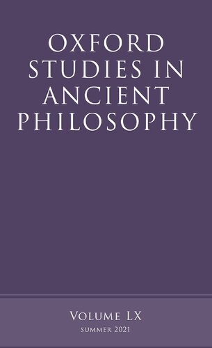 Oxford Studies in Ancient Philosophy, Volume LX