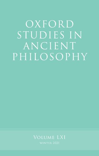 Oxford Studies in Ancient Philosophy, Volume LXI