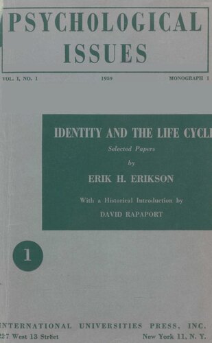 Erik Erikson - Identity and the Life Cycle
