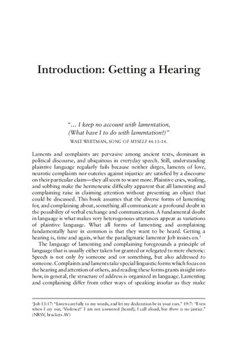 Language of Ruin and Consumption: On Lamenting and Complaining