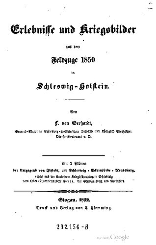 Erlebnisse und Kriegsbilder aus dem Feldzuge 1850 in Schleswig-Holstein