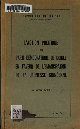 L’action politique du Parti démocratique de Guinée en faveur de l’émancipation de la jeunesse guinéenne