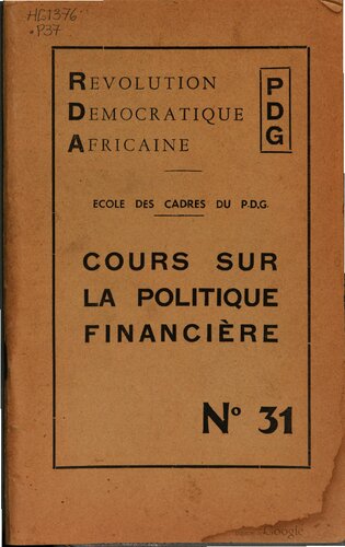 Cours sur la politique financière