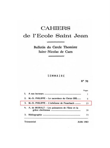 L'athéisme de Feuerbach