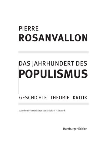 Das Jahrhundert des Populismus. Geschichte – Theorie – Kritik