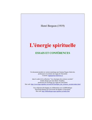 L'énergie spirituelle. Essais et conférences