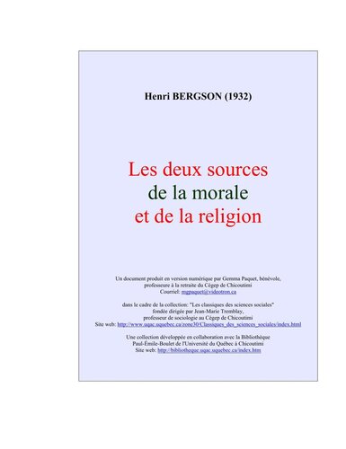 Les deux sources de la morale et de la religion