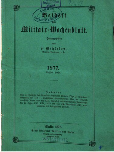 Beihefte zum Militär-Wochenblatt