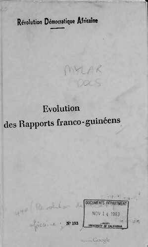Evolution des rapports franco-guinéens