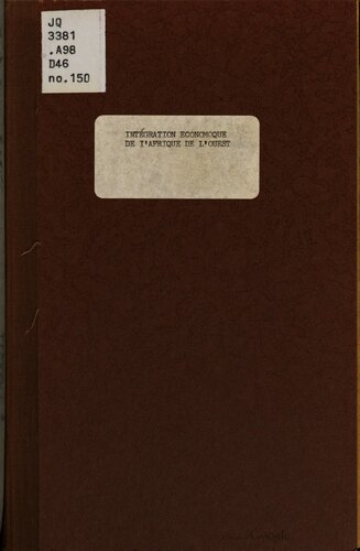 L’intégration économique de l’Afrique de l’Ouest