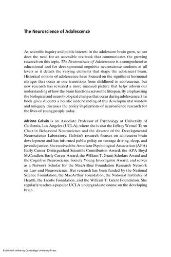 The Neuroscience of Adolescence