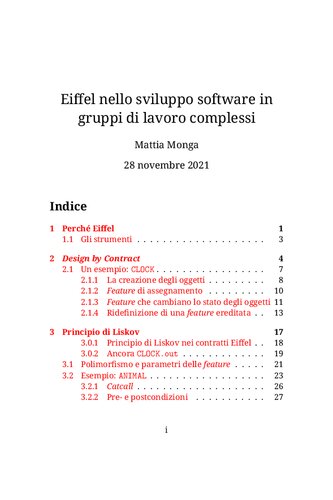 Eiffel nello sviluppo software in gruppi di lavoro complessi