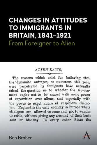 Changes in Attitudes to Immigrants in Britain, 1841-1921
