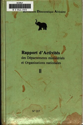Rapport d’activités des départements ministériels et organisations nationales