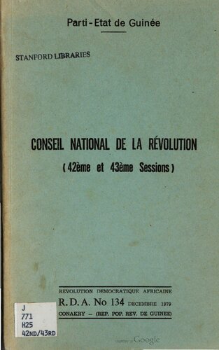 Conseil national de la révolution (42ème et 43ème sessions)