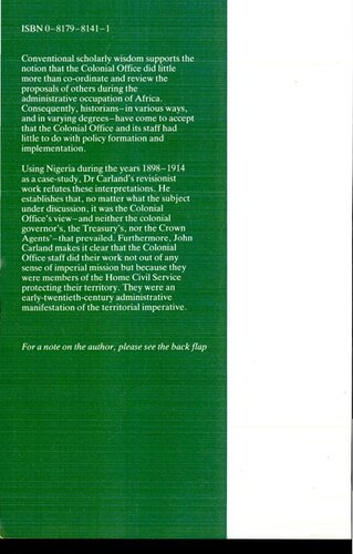 The Colonial Office and Nigeria, 1898-1914