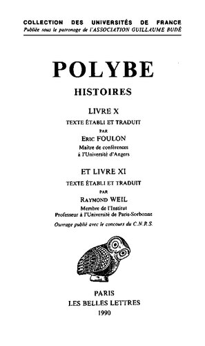 Polybe: Histoires. Tome VIII: Livres X et XI