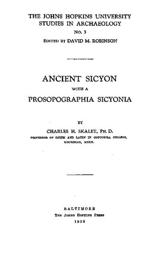 Ancient Sicyon: With a prosopographia Sicyonia