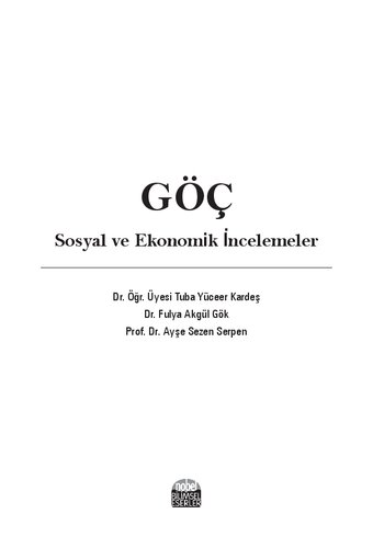 Göç: Ekonomik ve Sosyal İncelemeler