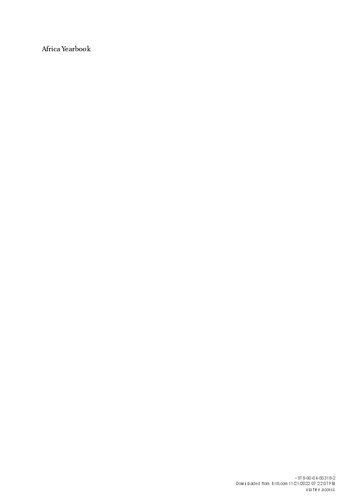 Africa Yearbook Politics, Economy and Society South of the Sahara in 2020